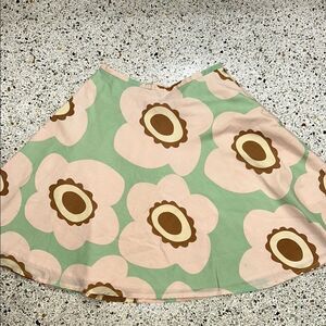Tocca avocado floral cotton mini skirt lined 2